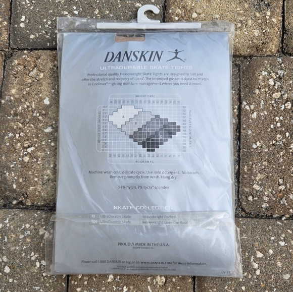 NWT Danskin Womens Size B Heavyweight Footed Ice Skating Figure Skating Tights - Picture 4 of 5